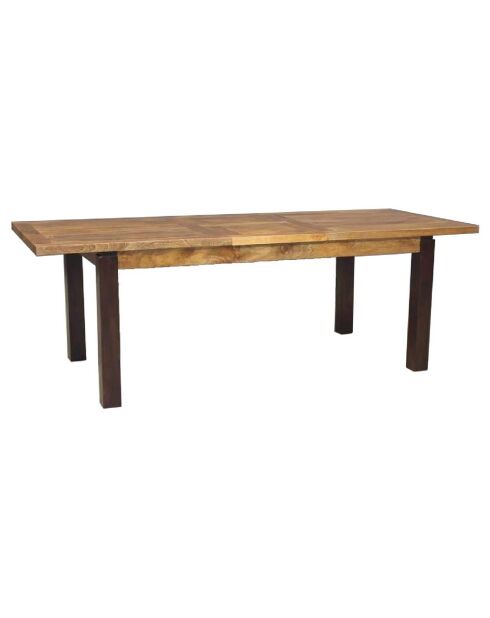 Table rectangulaire à rallonges manguier herods marron - 182x95x76 cm
