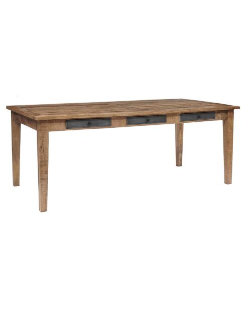 Table de repas 6 tiroirs manguier farm brun/miel - 200x100x76 cm