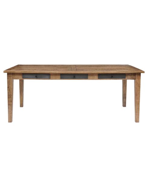 Table de repas 6 tiroirs manguier farm brun/miel - 200x100x76 cm