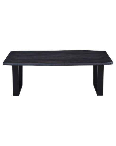 Table à dîner en acacia massif et métal black forest noire - 240x100x76 cm