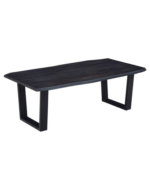 Table à dîner en acacia massif et métal black forest noire - 240x100x76 cm