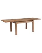 Table rectangulaire à rallonges acacia gordon marron - 130x90x78 cm