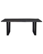Table de repas en acacia massif et métal black forest noire - 200x100x76 cm