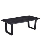 Table de repas en acacia massif et métal black forest noire - 200x100x76 cm