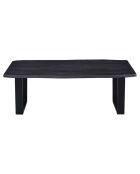 Table de repas en acacia massif et métal black forest noire - 200x100x76 cm