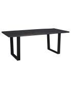 Table de repas en acacia massif et métal black forest noire - 200x100x76 cm