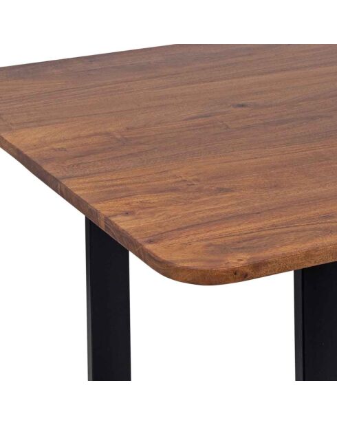 Table à manger rectangulaire manguier kfir naturel ciré - 200x100x76 cm