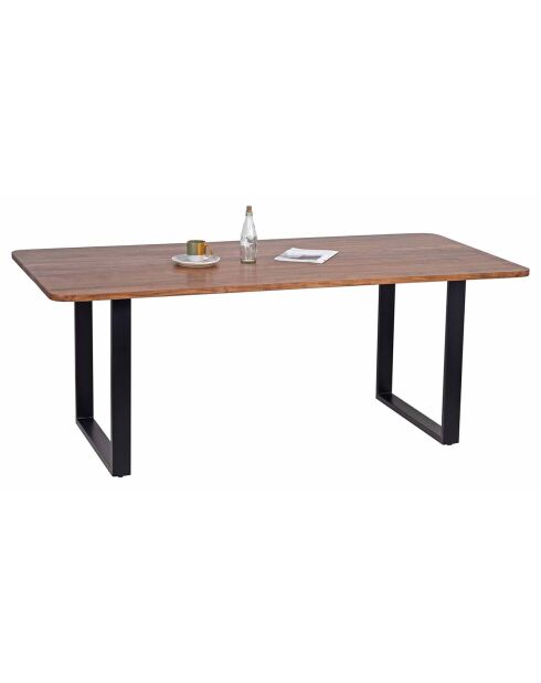 Table à manger rectangulaire manguier kfir naturel ciré - 200x100x76 cm