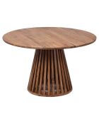 Table de repas ronde bois massif acacia kfir naturel ciré - D.130x76 cm