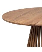 Table de repas ronde bois massif acacia kfir naturel ciré - D.130x76 cm