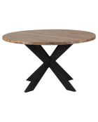 Brauner runder Tisch mit Akazienmotiv - D.135x76 cm