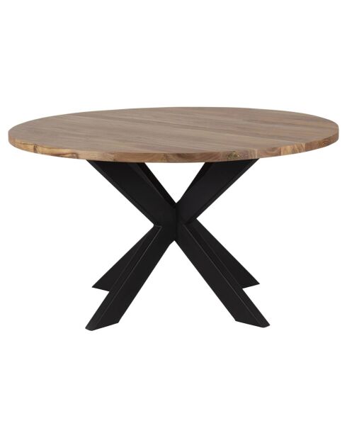 Brauner runder Tisch mit Akazienmotiv - D.135x76 cm