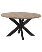 Brauner runder Tisch mit Akazienmotiv - D.135x76 cm