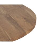 Brauner runder Tisch mit Akazienmotiv - D.135x76 cm