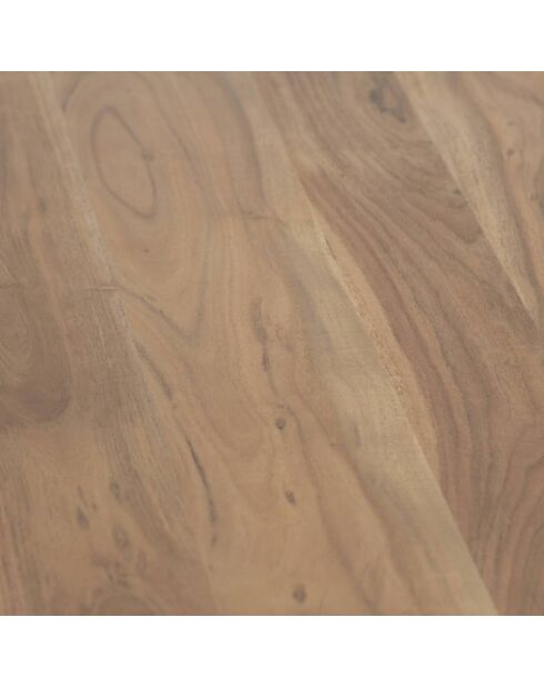 Brauner runder Tisch mit Akazienmotiv - D.135x76 cm