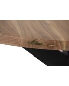 Brauner runder Tisch mit Akazienmotiv - D.135x76 cm