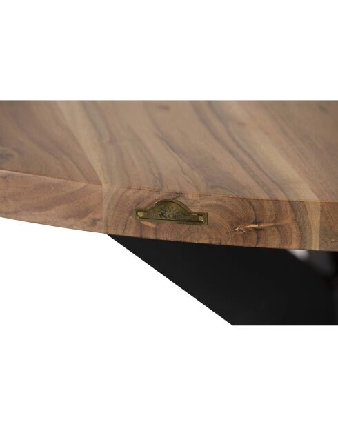 Brauner runder Tisch mit Akazienmotiv - D.135x76 cm