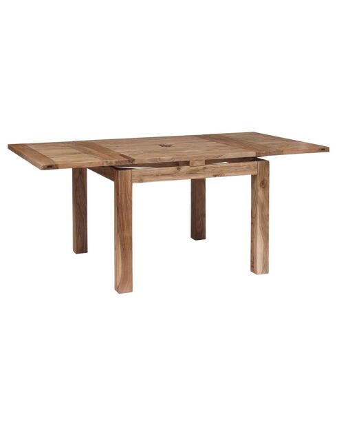 Table carrée à rallonges acacia gordon marron - 100x100x78 cm