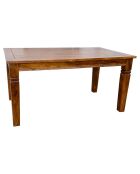 Table de repas rectangulaire + allonge marron - 155x90x76 cm