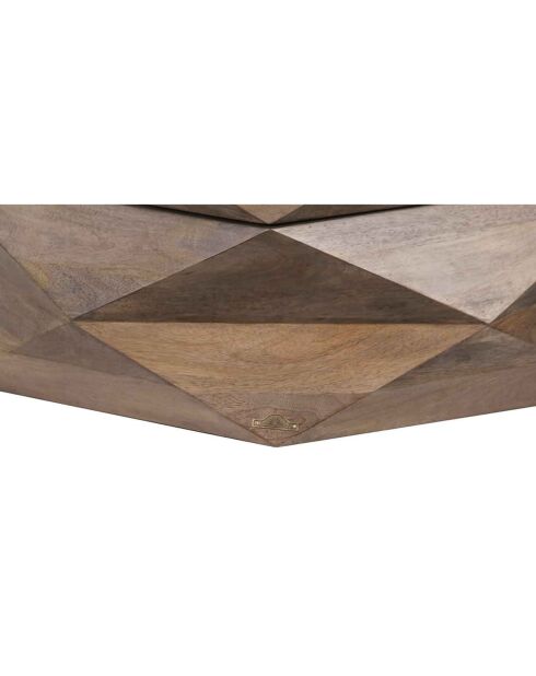 Table basse ronde avec rangement mercana marron - D.90x38 cm