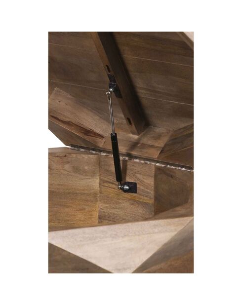 Table basse ronde avec rangement mercana marron - D.90x38 cm