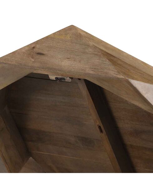 Table basse ronde avec rangement mercana marron - D.90x38 cm
