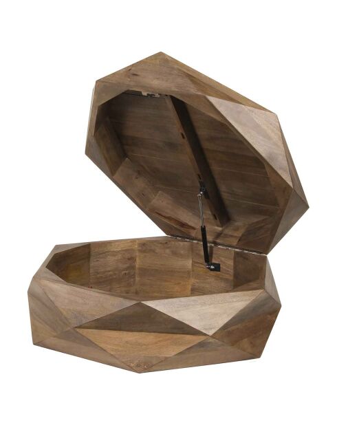 Table basse ronde avec rangement mercana marron - D.90x38 cm