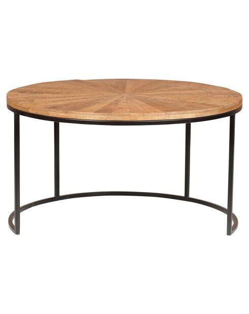 2 Tables basses rondes gigognes manguier solaris naturel