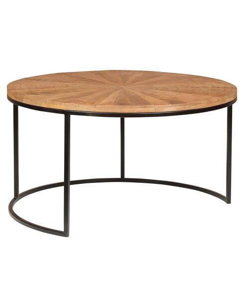 2 Tables basses rondes gigognes manguier solaris naturel