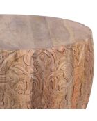 Table basse ronde sculptée offre m&m naturel - D.89x43 cm