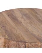 Table basse ronde sculptée offre m&m naturel - D.89x43 cm