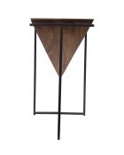 Sellette pyramide bois et métal acacia sirocco marron - 35x35x66 cm