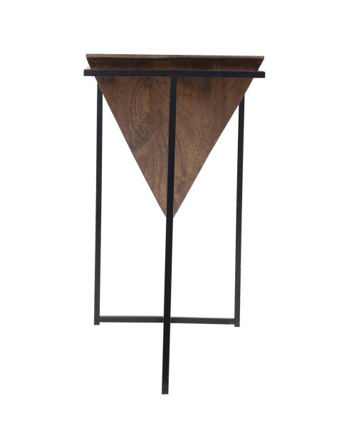 Sellette pyramide bois et métal acacia sirocco marron - 35x35x66 cm