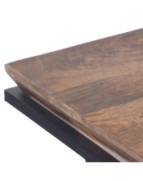 Sellette pyramide bois et métal acacia sirocco marron - 35x35x66 cm