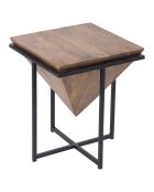 Tavolino in legno e metallo acacia marrone sirocco - 40x40x50 cm