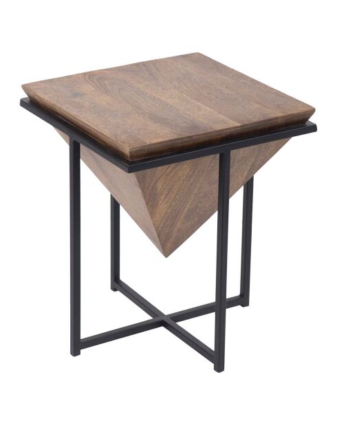 Beistelltisch aus Holz und Metall Akazie Sirocco braun - 40x40x50 cm