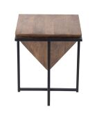 Tavolino in legno e metallo acacia marrone sirocco - 40x40x50 cm