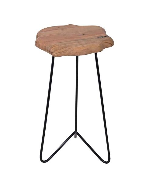 Sellette plateau bois brut acacia racine naturel - 40x40x70 cm