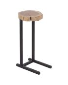 3 Tables basses gigognes acacia et métal naturel - 38x38x70 cm