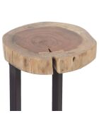 3 Tables basses gigognes acacia et métal naturel - 38x38x70 cm