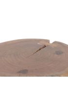 3 Tables basses gigognes acacia et métal naturel - 38x38x70 cm