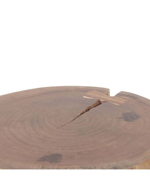 3 Tables basses gigognes acacia et métal naturel - 38x38x70 cm