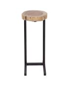 3 Tables basses gigognes acacia et métal naturel - 38x38x70 cm