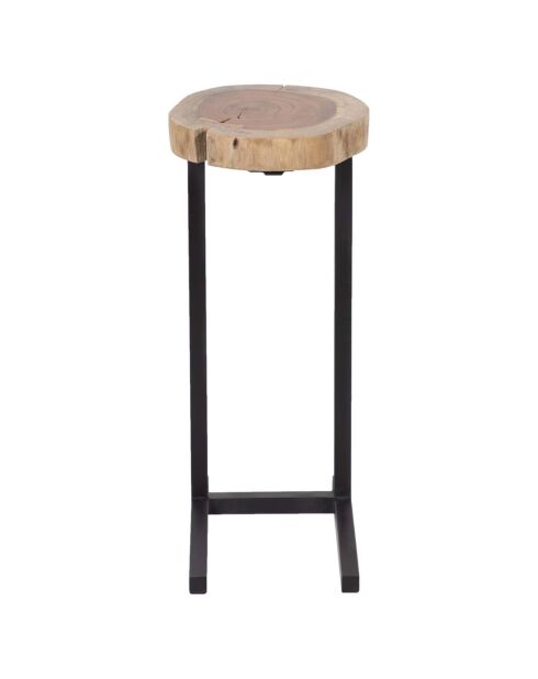3 Tables basses gigognes acacia et métal naturel - 38x38x70 cm