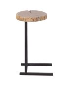 3 Tables basses gigognes acacia et métal naturel - 38x38x70 cm