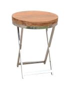 Sellette ronde stainless marron - 45x45x55 cm