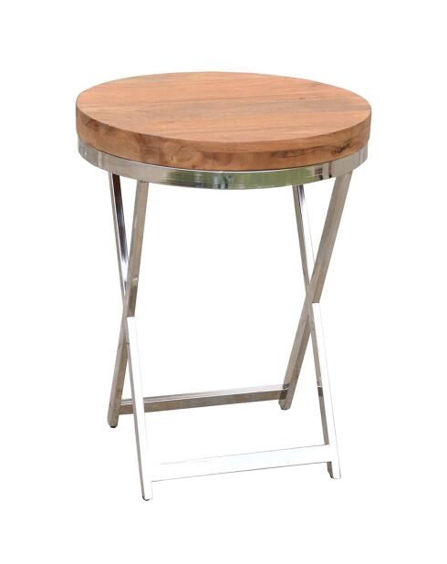 Sellette ronde stainless marron - 45x45x55 cm