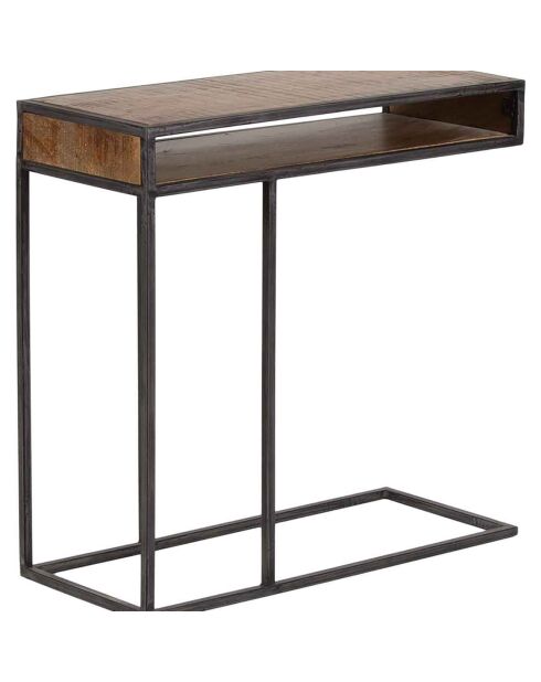 Table d'appoint bois et metal manguier stockholm naturel ciré - 70x30x70 cm
