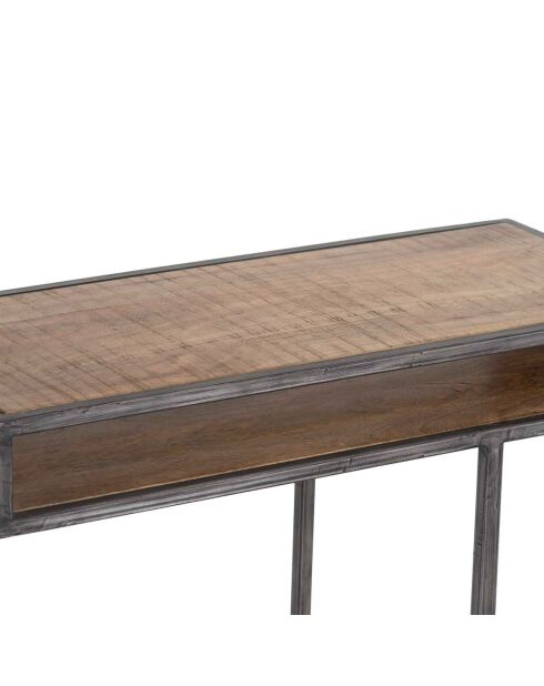 Table d'appoint bois et metal manguier stockholm naturel ciré - 70x30x70 cm