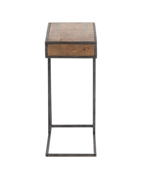 Table d'appoint bois et metal manguier stockholm naturel ciré - 70x30x70 cm